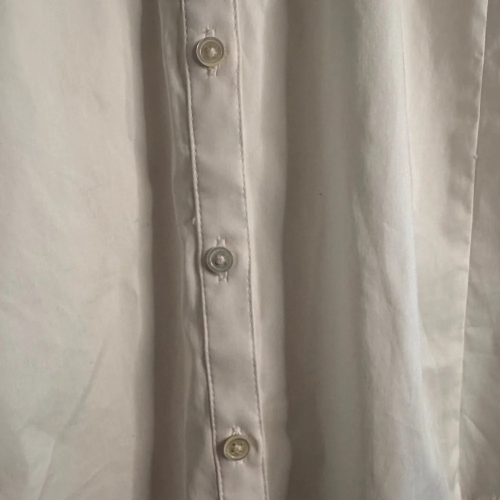 Ann Taylor White Ruffle Blouse with Black Trim Size 2 - Picture 2 of 7